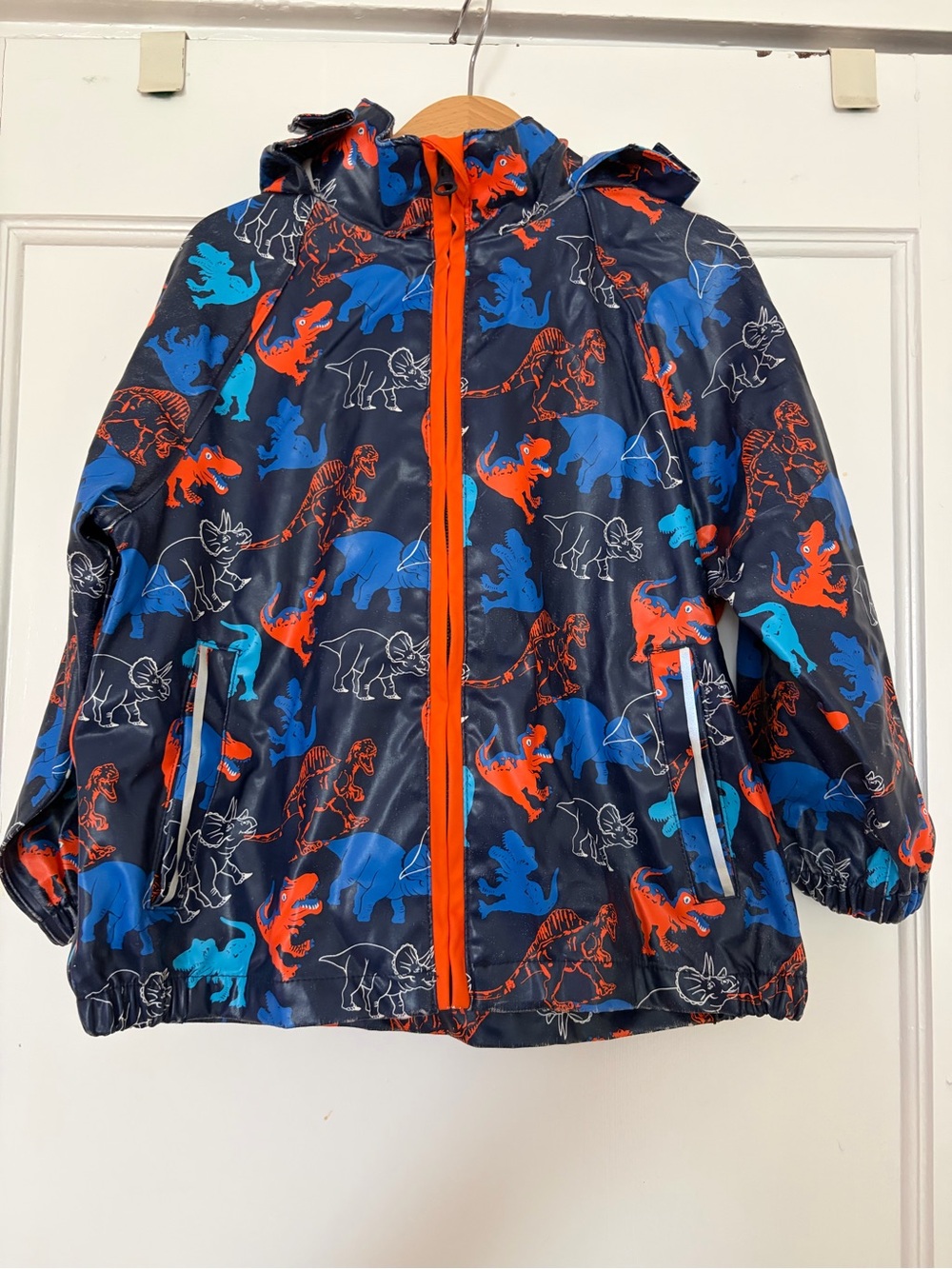 Kids Waterproof Dino-Print Rain Jacke